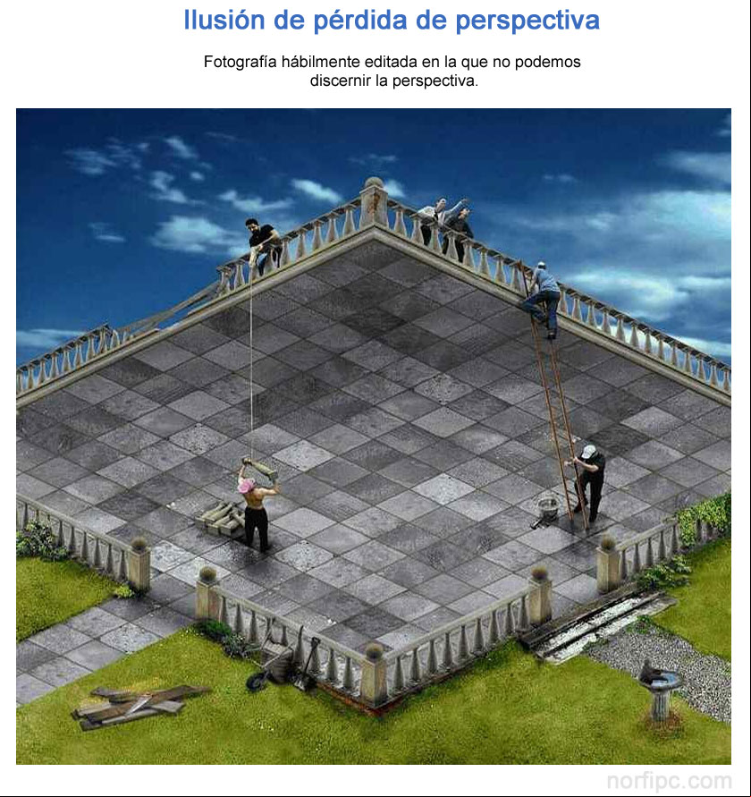 Ilusión óptica de pérdida de perspectiva. #IlusionesOpticas Ilusión óptica de pérdida de perspectiva