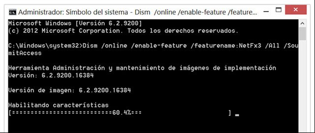 Habilitar en Windows 8 .NET Framework 3.5 extrayendo los archivos del disco de instalación Habilitar en Windows 8 .NET Framework 3.5 extrayendo los archivos del disco de instalación
